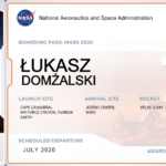 BoardingPass MyNameOnMars 2020 Łukasz